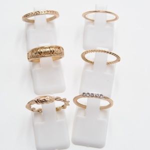 $5  Set of 6  Stacking Midi ring set Gold
